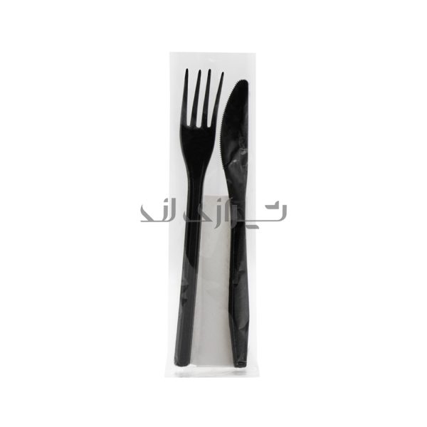 پک کارد و چنگال لدرلی مشکی