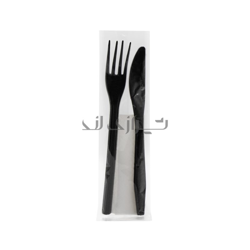 پک کارد و چنگال لدرلی مشکی