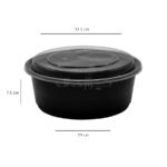 ظرف هات دلیوری گرد مشکی ( SLC ) با درب 1250 سی سی طب - Image 6